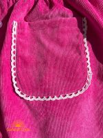 جیب پیراهن کژوال دخترانه مخمل کبریتی صورتی