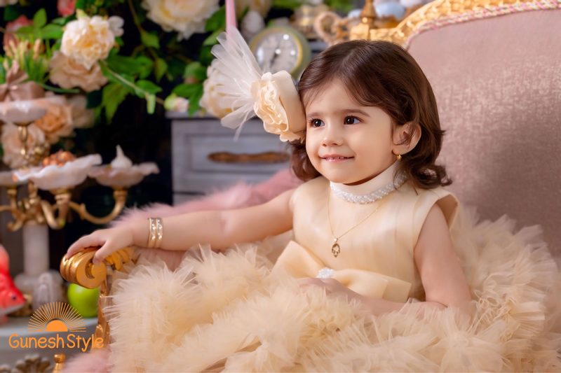 پیراهن پرنسسی پاپیونی پفدار لوکس