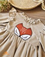 پیراهن کژوال دخترانه مخمل ترک مدل روباه