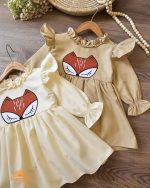 پیراهن کژوال دخترانه مخمل ترک مدل روباه