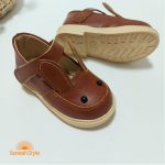 کفش تخت دخترانه چرم مدل خرگوش قهوه ای