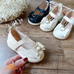 رنگبندی کفش تخت دخترانه چرم مدل پاپیون خرگوشی