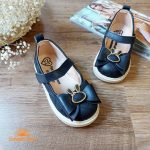 کفش تخت دخترانه چرم مدل پاپیون خرگوشی رنگ مشکی