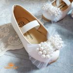 کفش بابت دخترانه چرم مدل مروارید