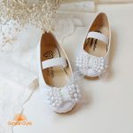 کفش بابت دخترانه چرم مدل مروارید