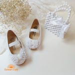 کفش بابت دخترانه چرم مدل مروارید