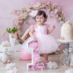 پیراهن پرنسسی ساتن و توری صورتی پشت پاپیون‌ الا