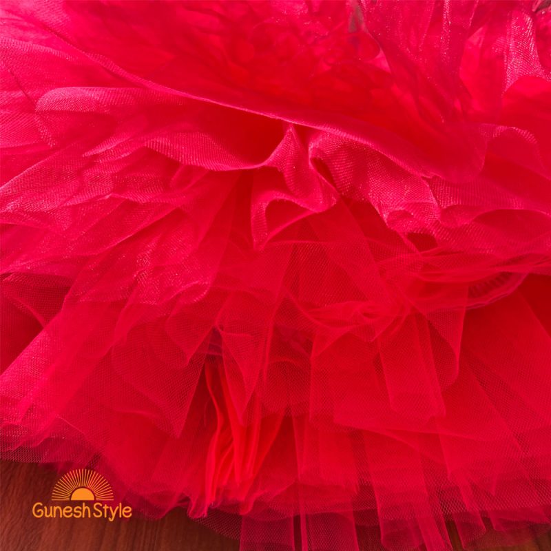 تور چندلایه قرمز پیراهن پرنسسی