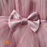 پاپیون کمری صورتی پیراهن پیرنسسی توری