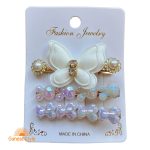 گیره مو انبری بچگانه سه تایی مدل پروانه خرس خرگوش