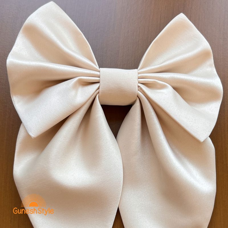 پاپیون ساتن کرمی آمریکایی دنباله دار با گیره انبری