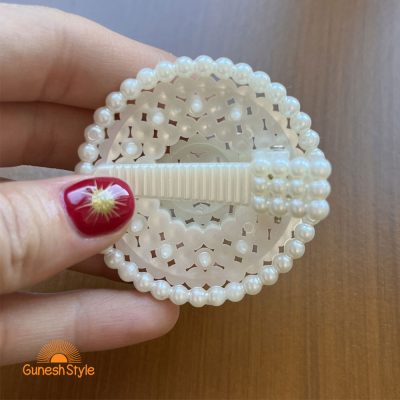 گیره مو سر انبری کلاه مروارید بچه گانه