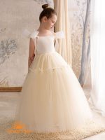 پیراهن پرنسسی بلند السا با پاپیون های کوچک