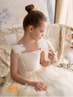 پیراهن پرنسسی بلند السا با پاپیون های کوچک