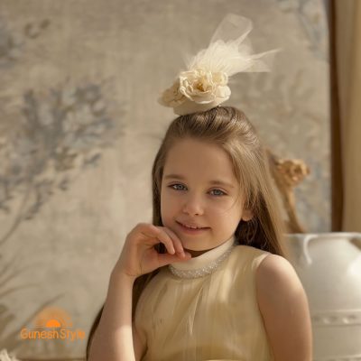 کاپ کلاه مجلسی بچه گانه دخترانه مدل رز گل
