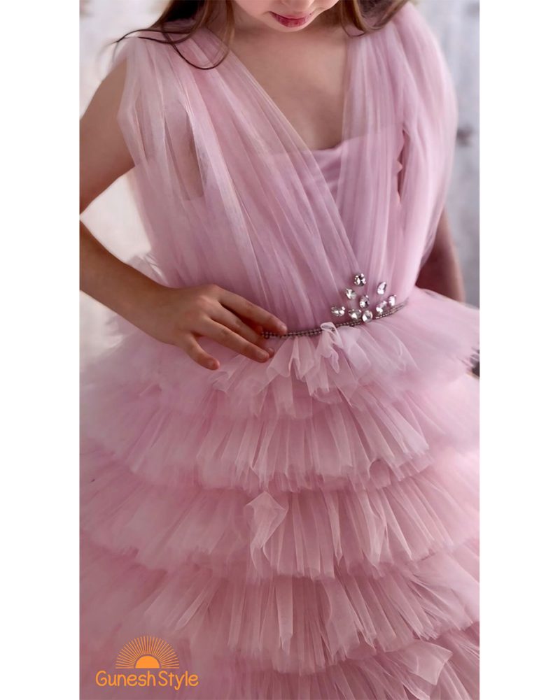 پیراهن صورتی پرنسسی بلند باربی