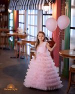 پیراهن صورتی پرنسسی بلند باربی