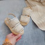 صندل دخترانه مدل لیا رنگ کرم