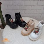 بوت دخترانه مدل لبوبو در سه رنگ سفید و کرم و مشکی