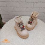 بوت دخترانه مدل لبوبو رنگ کرم