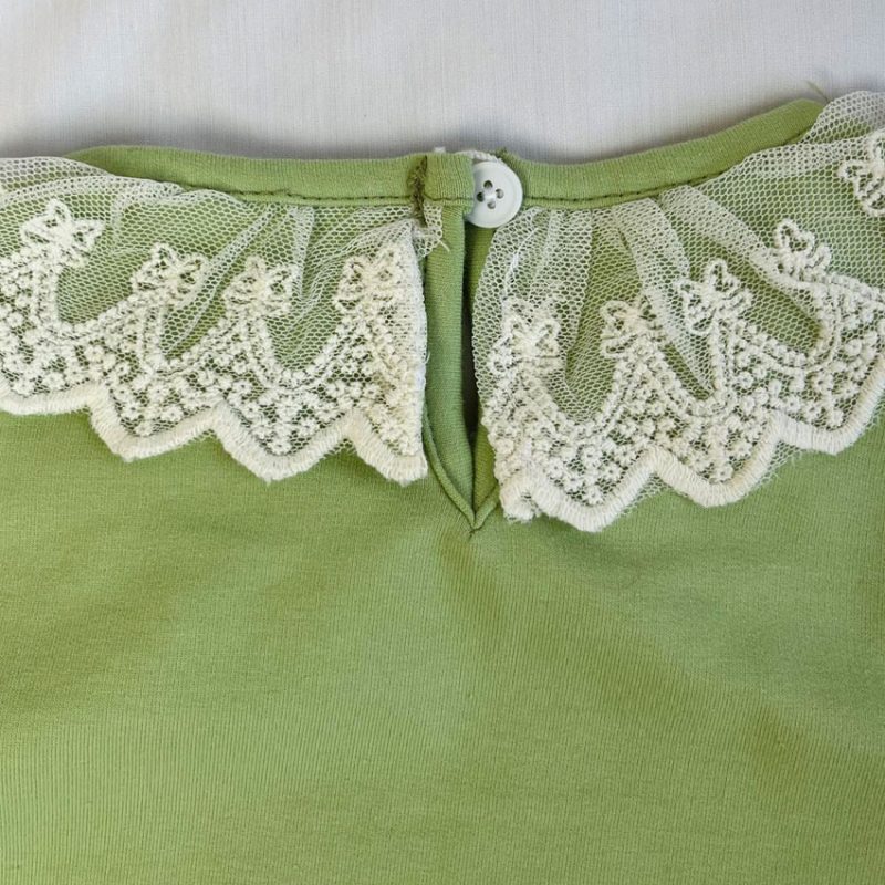 بلوز دورس بچگانه طرح لبوبو (Labubu) رنگ سبز