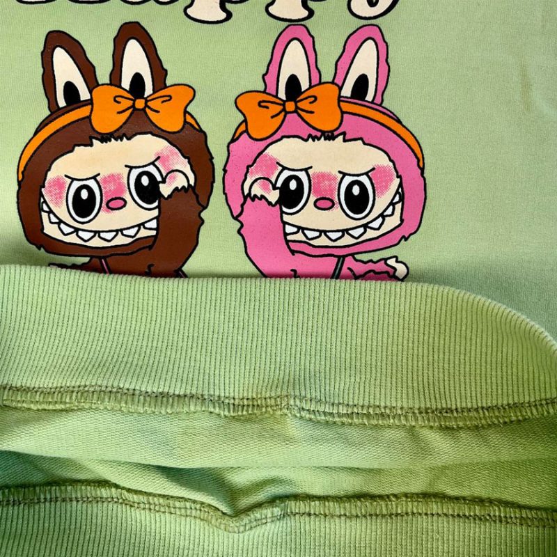 بلوز دورس بچگانه طرح لبوبو (Labubu) رنگ سبز